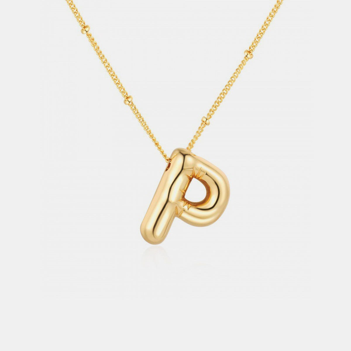 Gold-Plated Bubble Initial Necklace - Laazaar