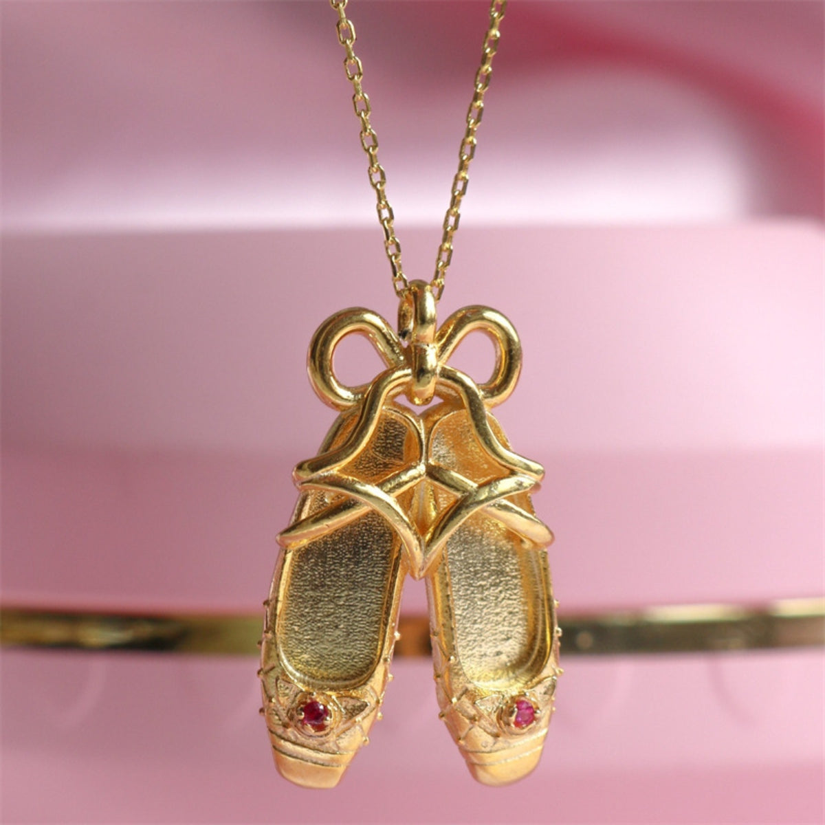 Copper Ballet Shoe Pendant Necklace - Laazaar