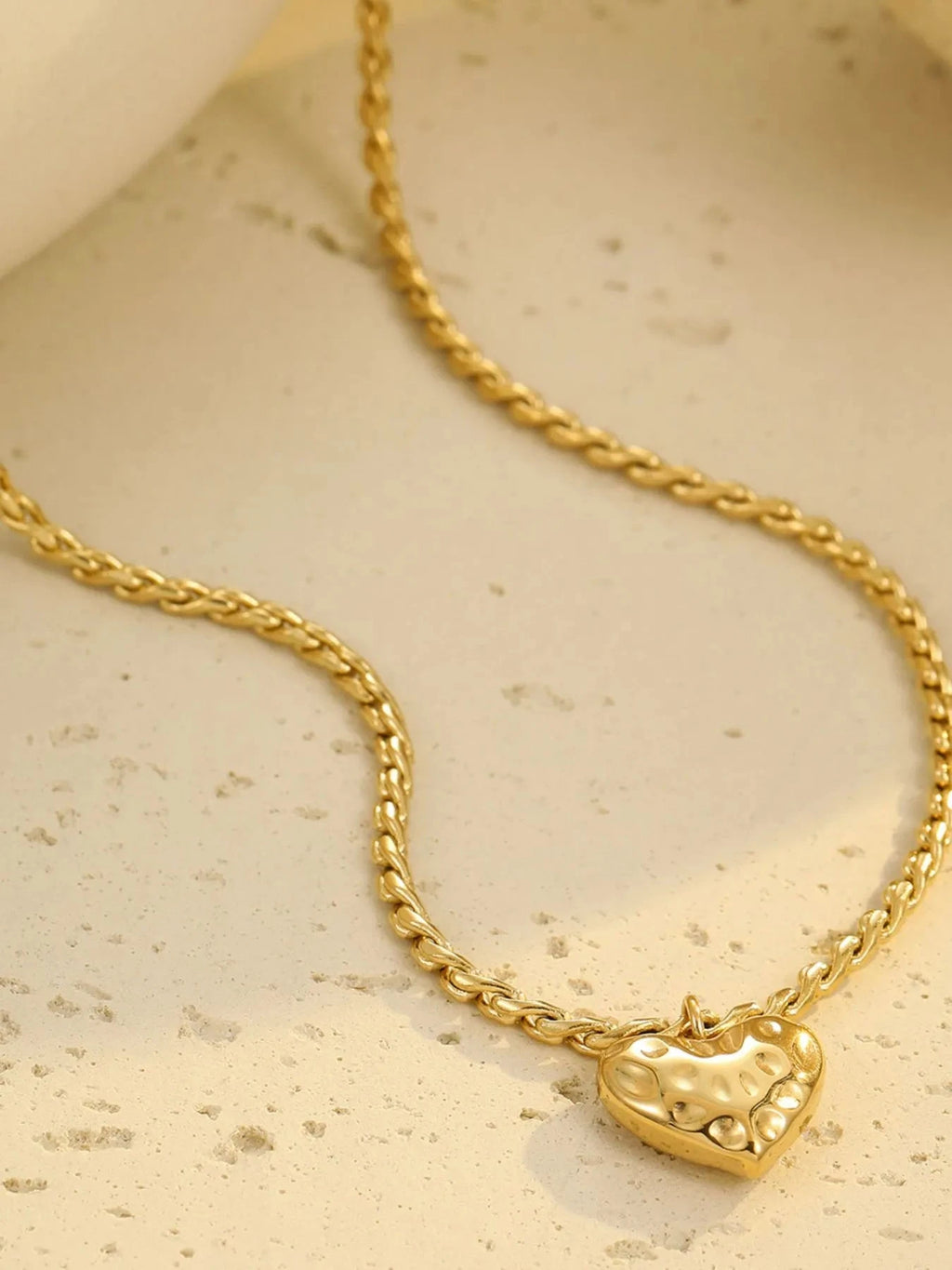 18K Gold-Plated Stainless Steel Heart Pendant Necklace