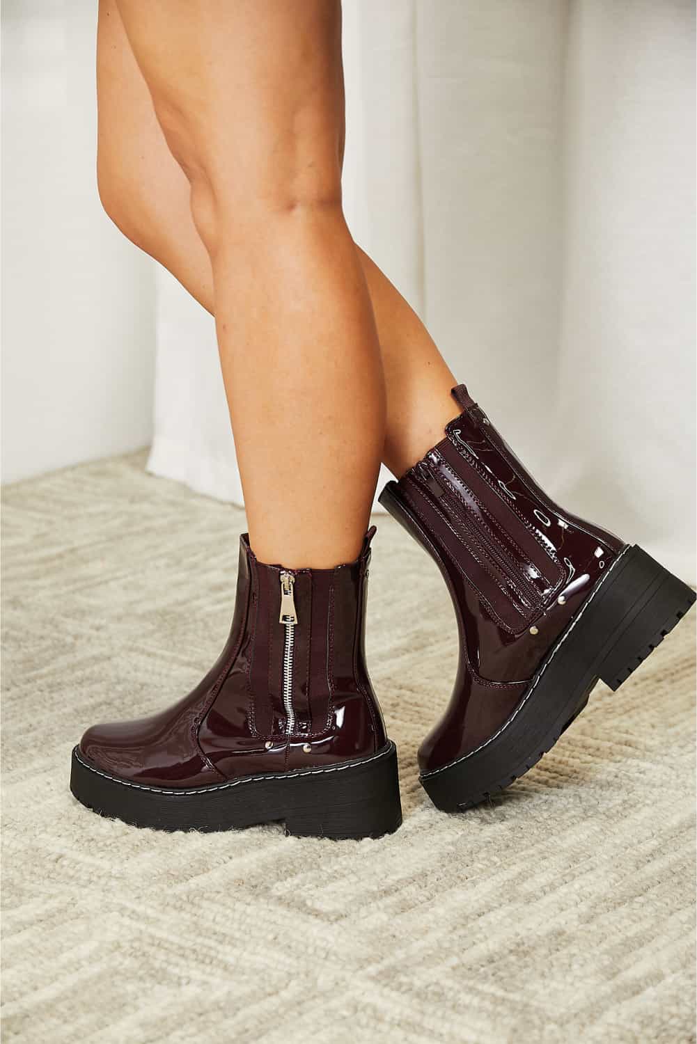 Forever Link Side Zip Platform Boots - Laazaar