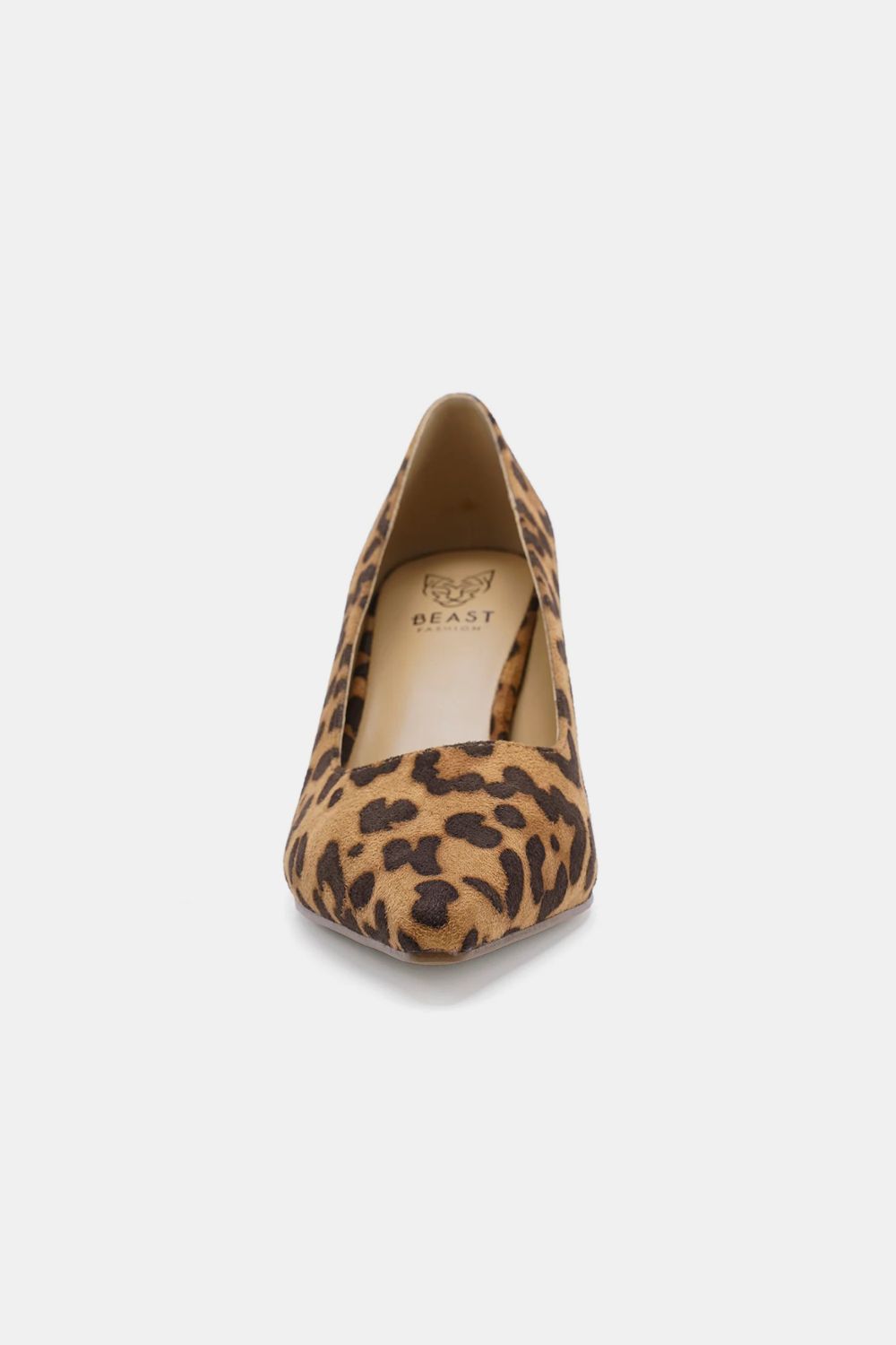 Beast Fashion Faux Suede Leopard Point Toe Pumps - Laazaar
