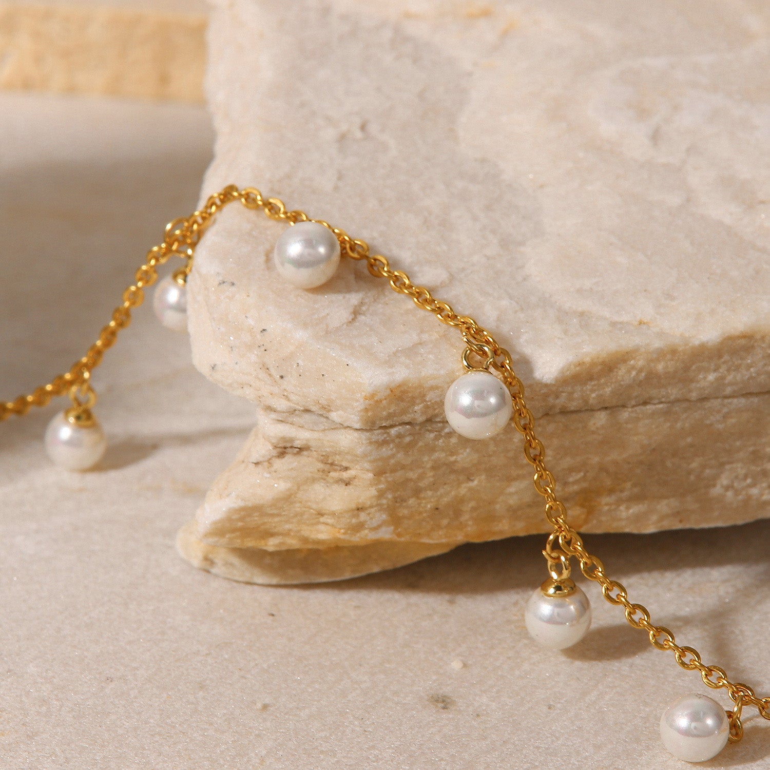 Pearl 18K Gold-Plated Charm Anklet - Laazaar