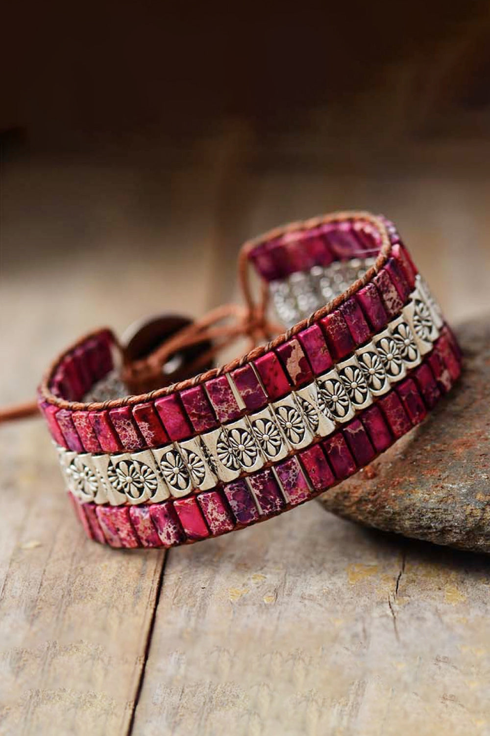 Handmade Triple Layer Natural Stone Bracelet - Laazaar
