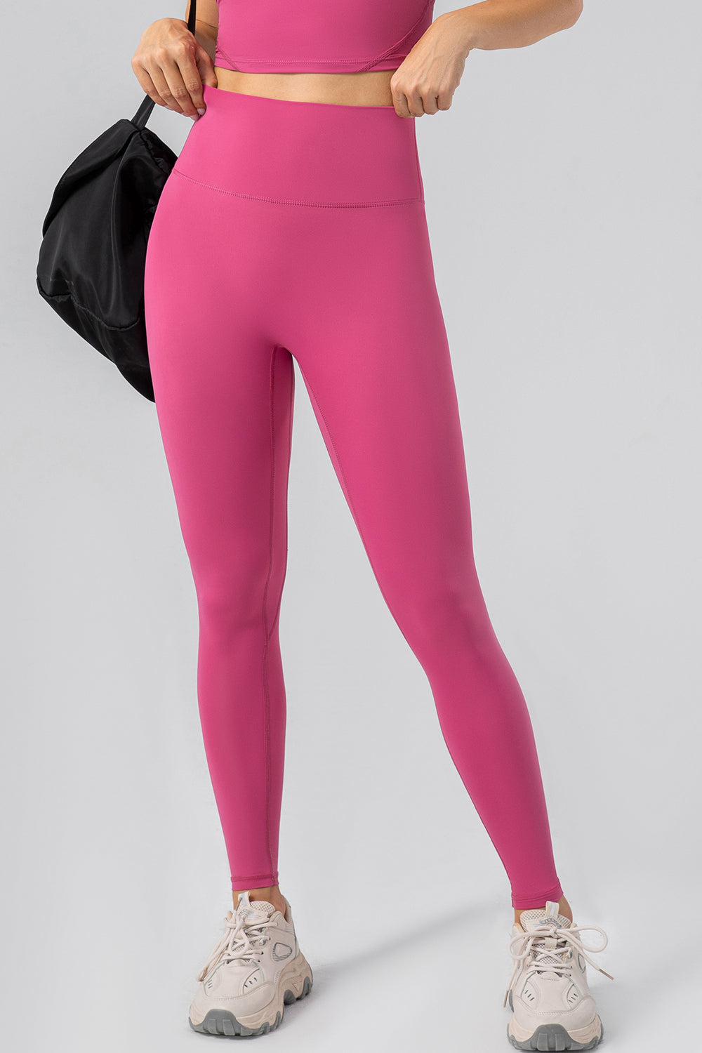 High Waist Wide Waistband Active Leggings - Laazaar