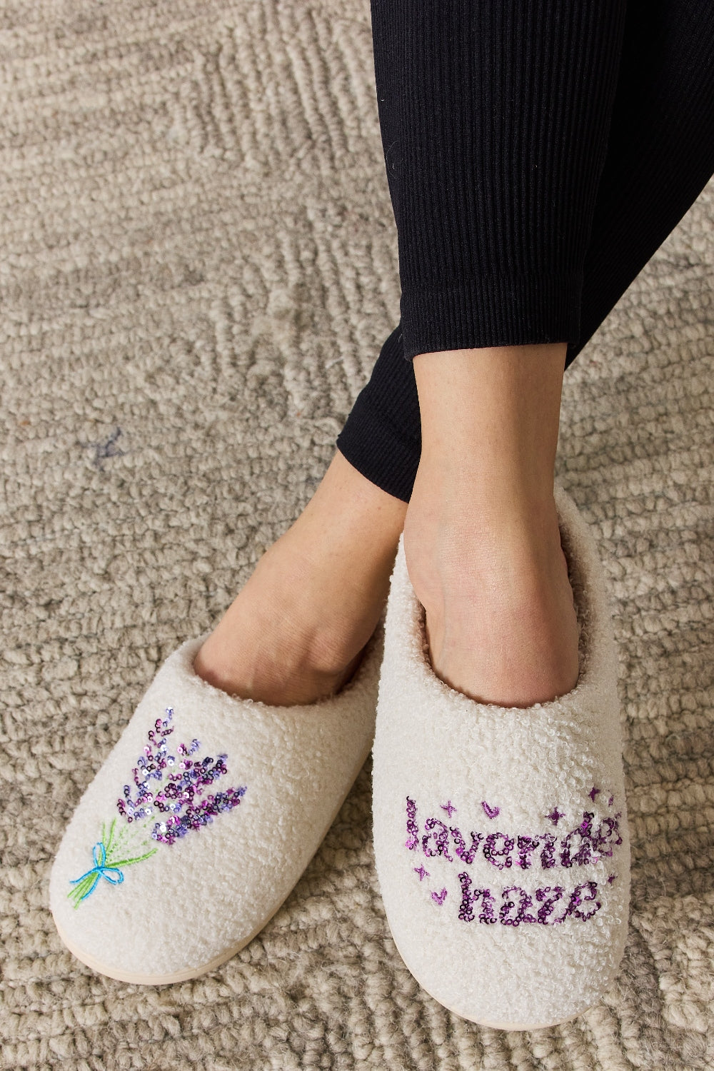Melody Sequin Pattern Cozy Slippers - Laazaar