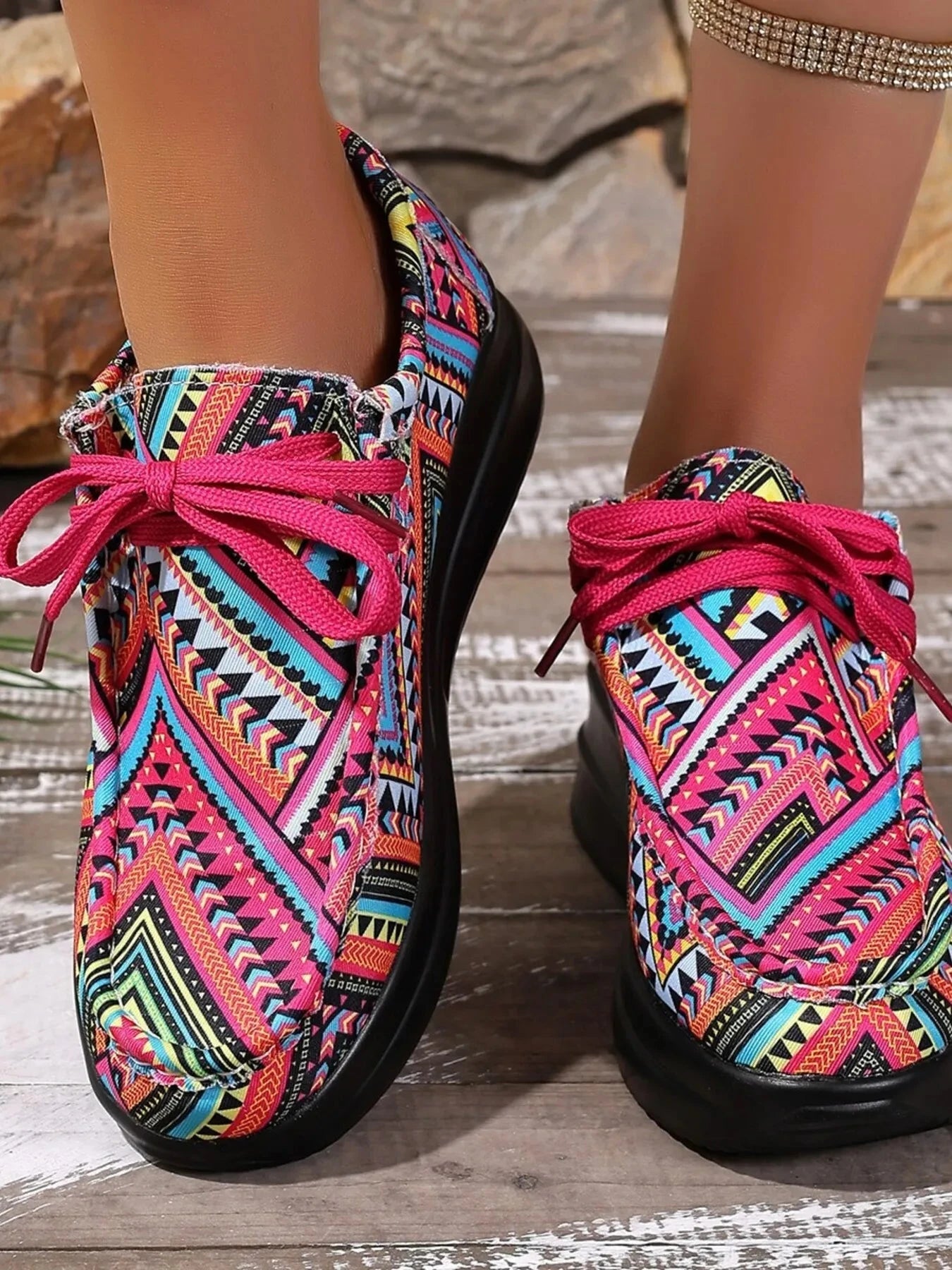 Graffiti Print Platform Sneakers