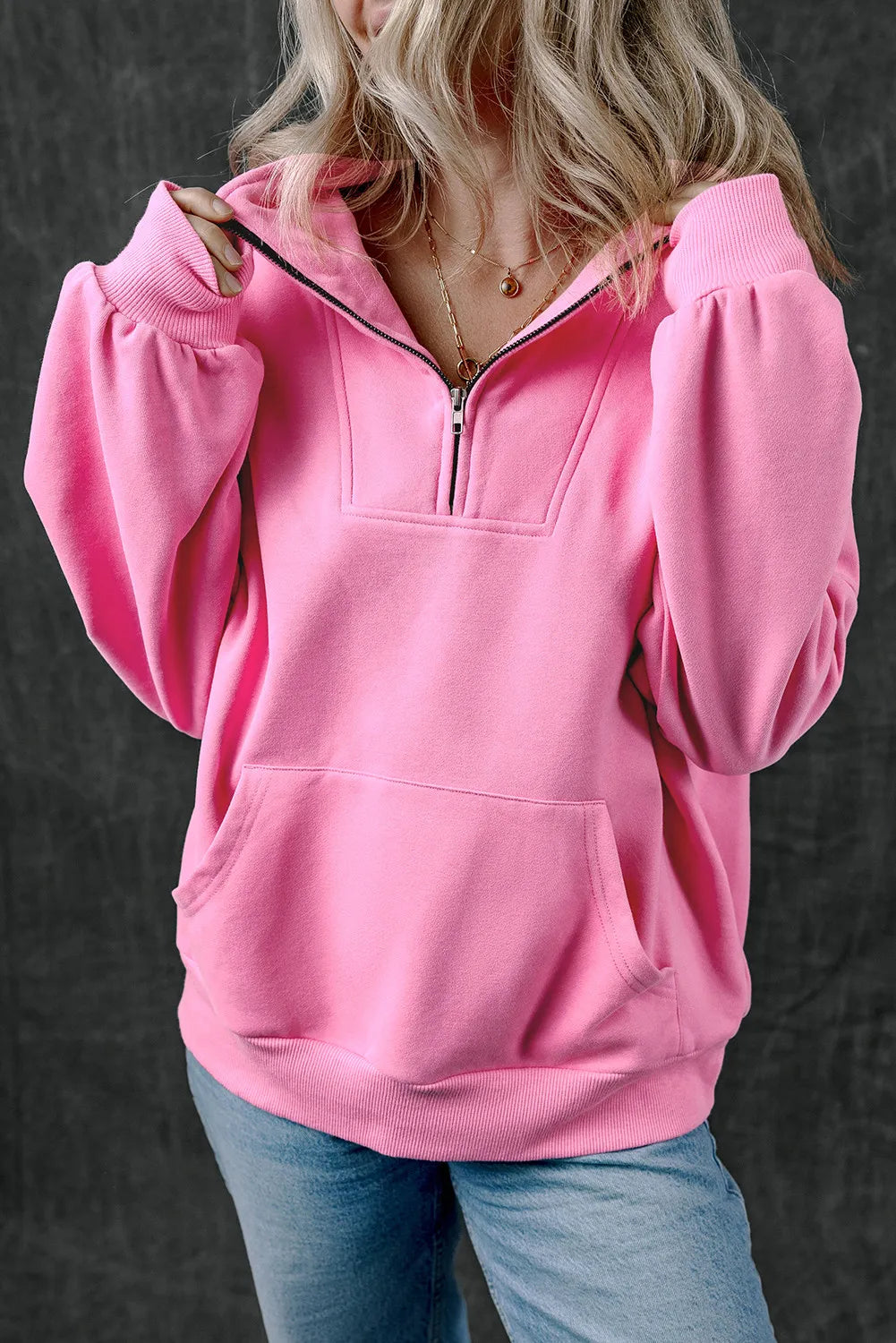 Half Zip Long Sleeve Sweatshirt - Laazaar
