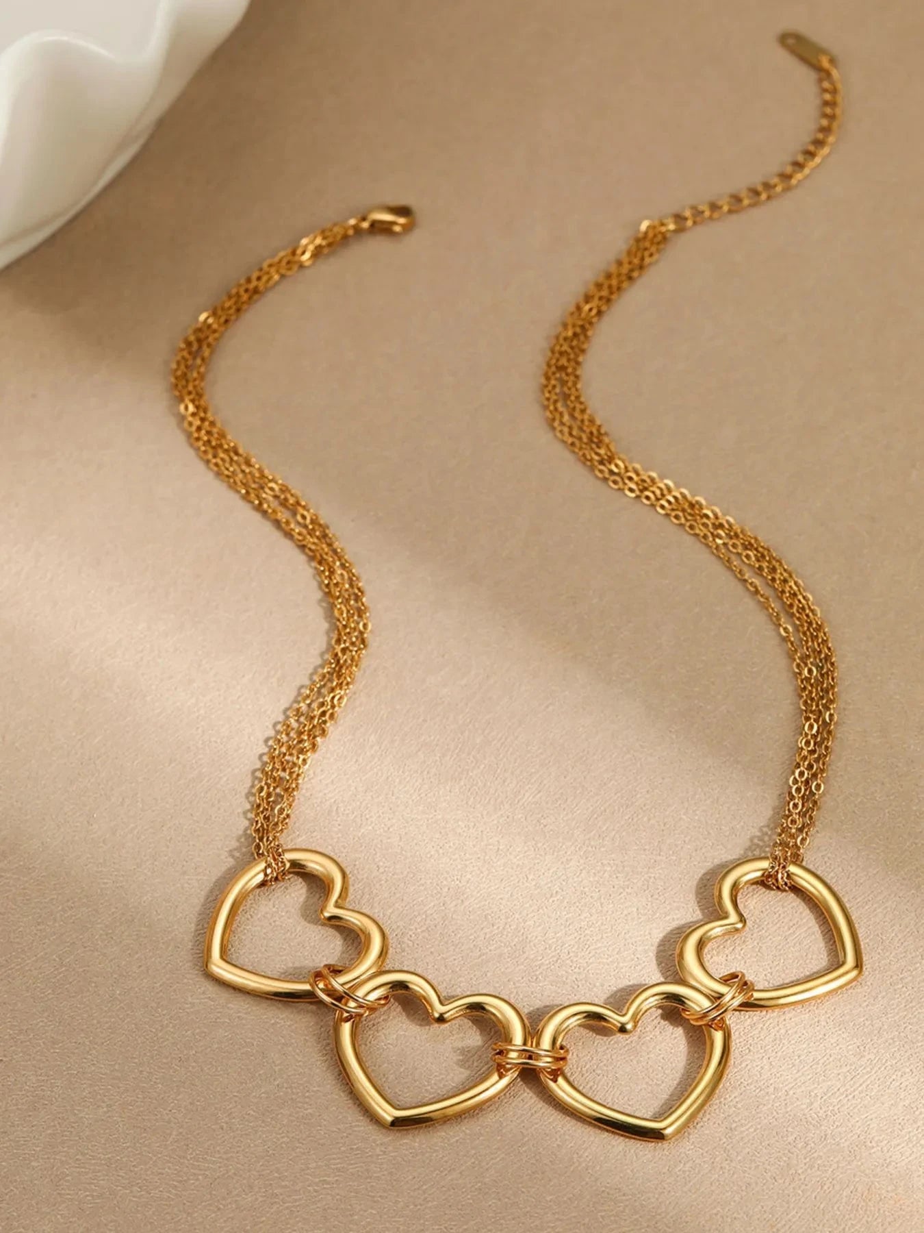 18K Gold-Plated Stainless Steel Heart Necklace