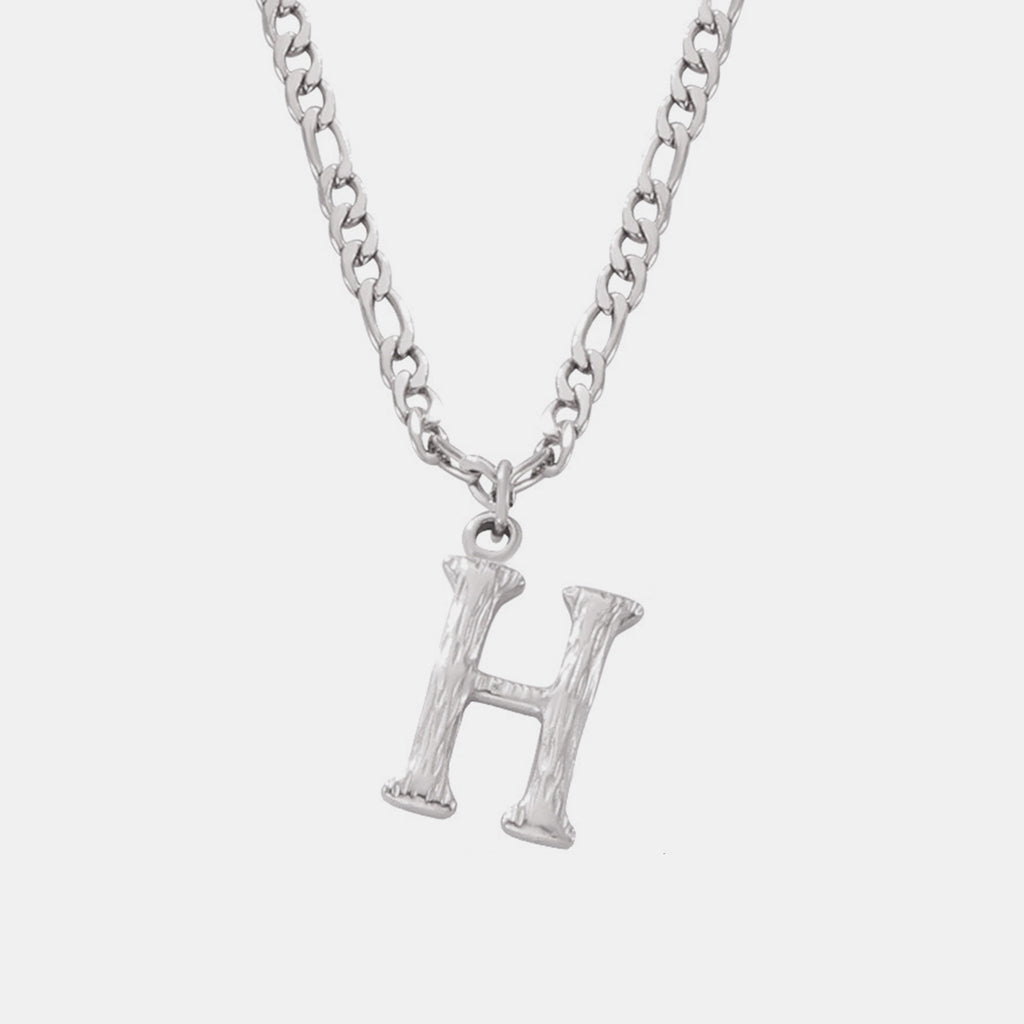 Titanium Steel Letter Pendant Necklace - Laazaar