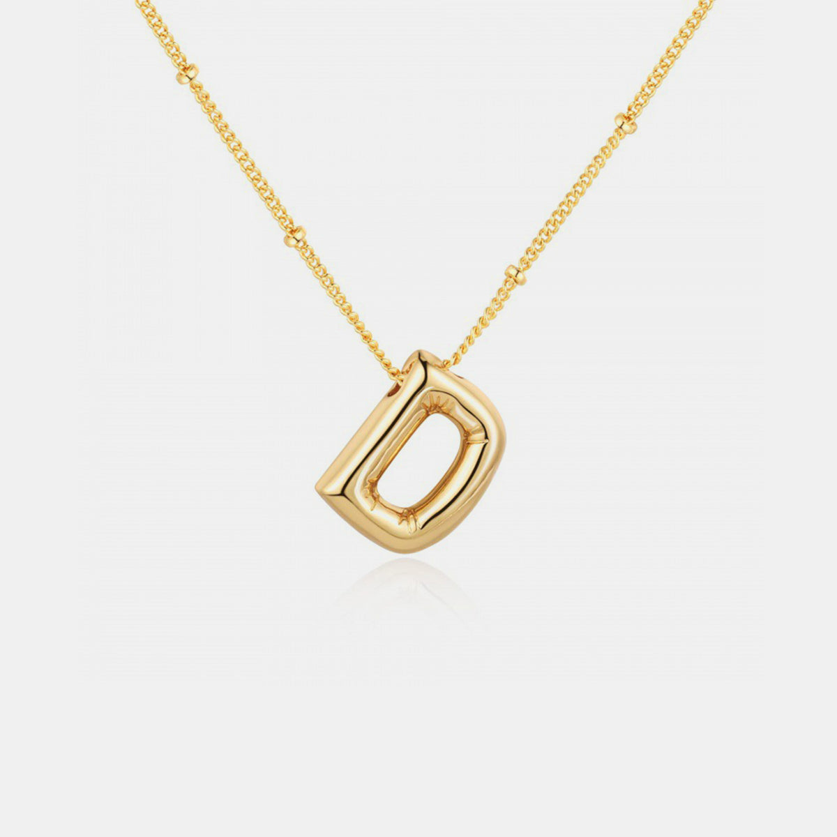 Gold-Plated Bubble Initial Necklace - Laazaar