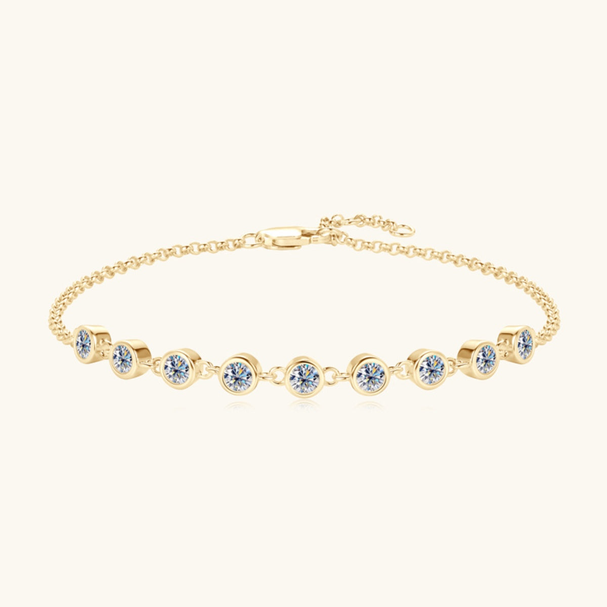 Inlaid Moissanite 925 Sterling Silver Bracelet - Laazaar