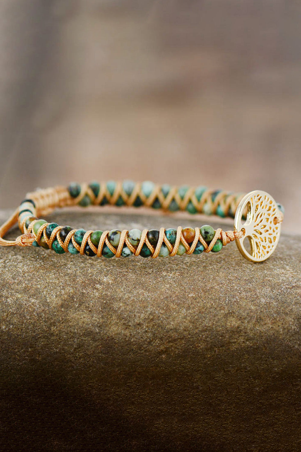 Handmade Tree Shape Beaded Copper Bracelet - Laazaar