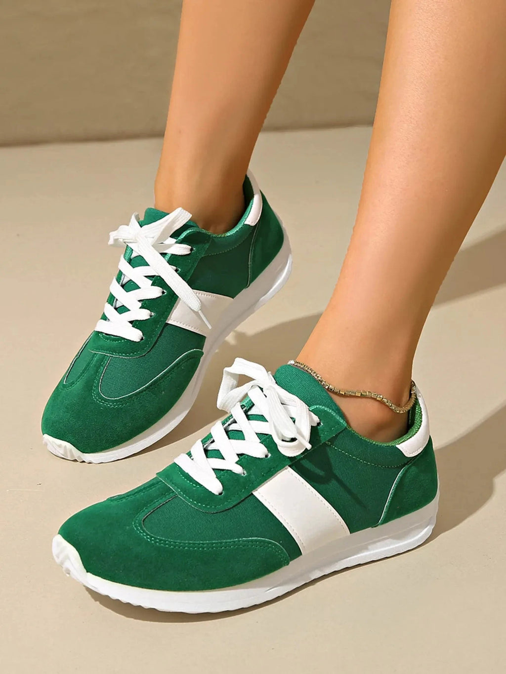 Round Toe Lace Up Sneakers