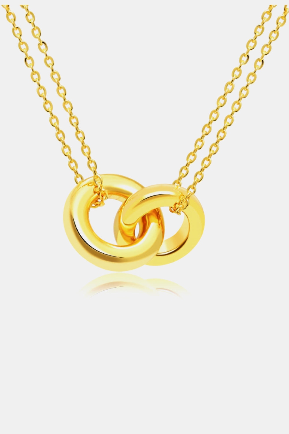 Linked Ring Pendant Chain Necklace - Laazaar