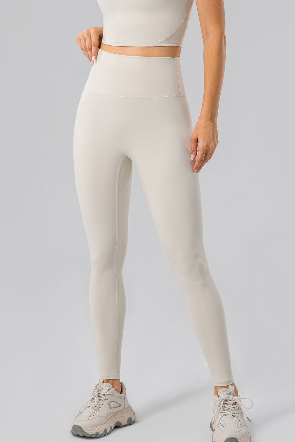 High Waist Wide Waistband Active Leggings - Laazaar