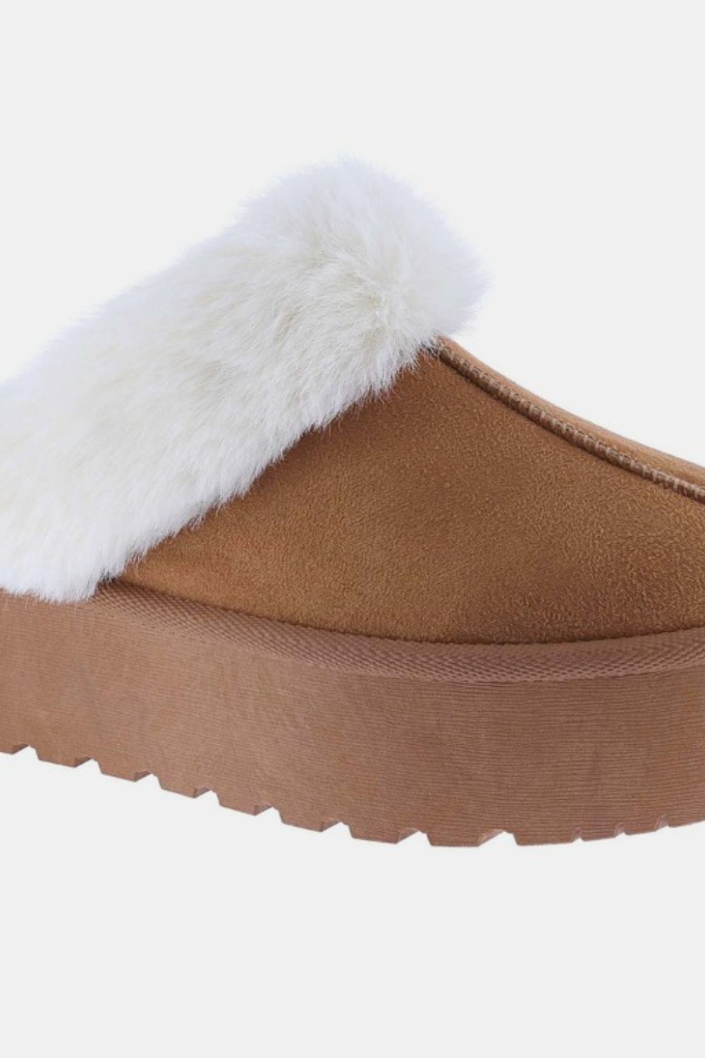 Weeboo Thick Bottom Fur Trim Snow Slippers - Laazaar