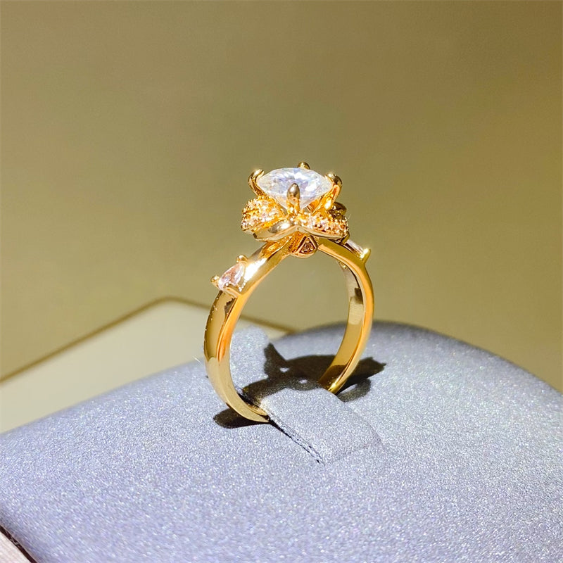 1 Carat Moissanite Zircon 925 Sterling Silver Ring - Laazaar