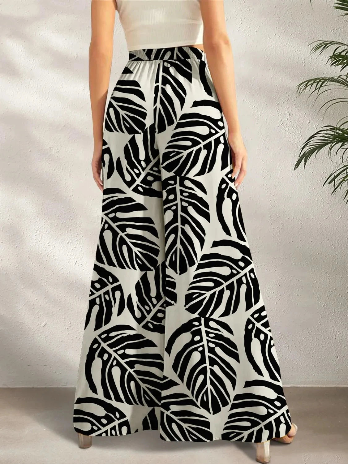Printed Wide Leg Pants