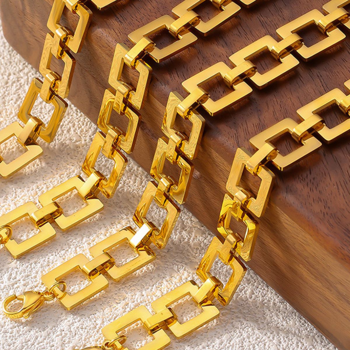 Titanium Steel Hollow Square Chain Bracelet - Laazaar