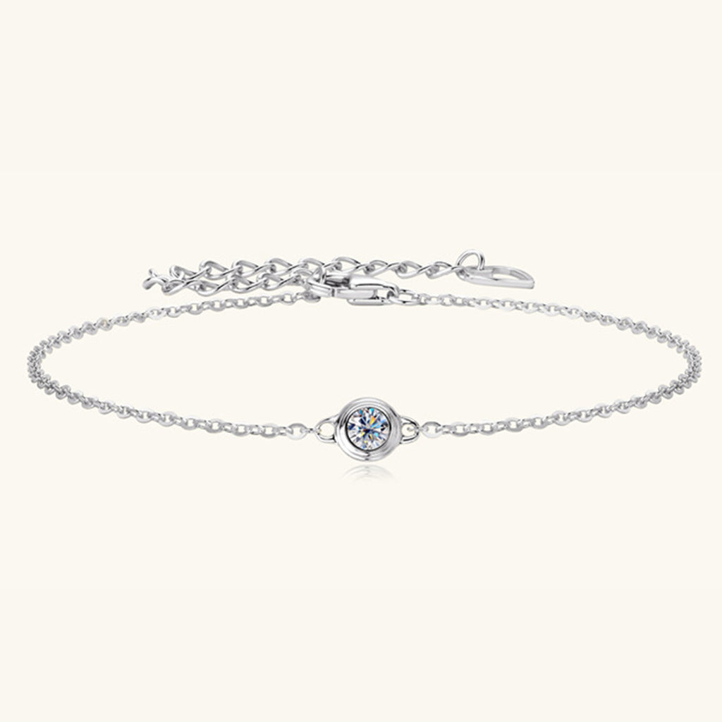 Inlaid Moissanite 925 Sterling Silver Bracelet - Laazaar