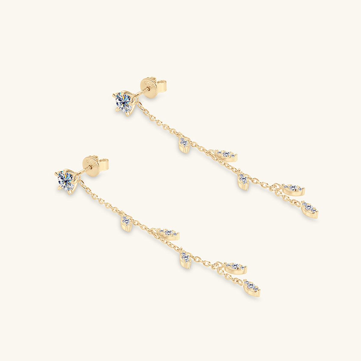 1.38 Carat Moissanite 925 Sterling Silver Leaf Earrings - Laazaar