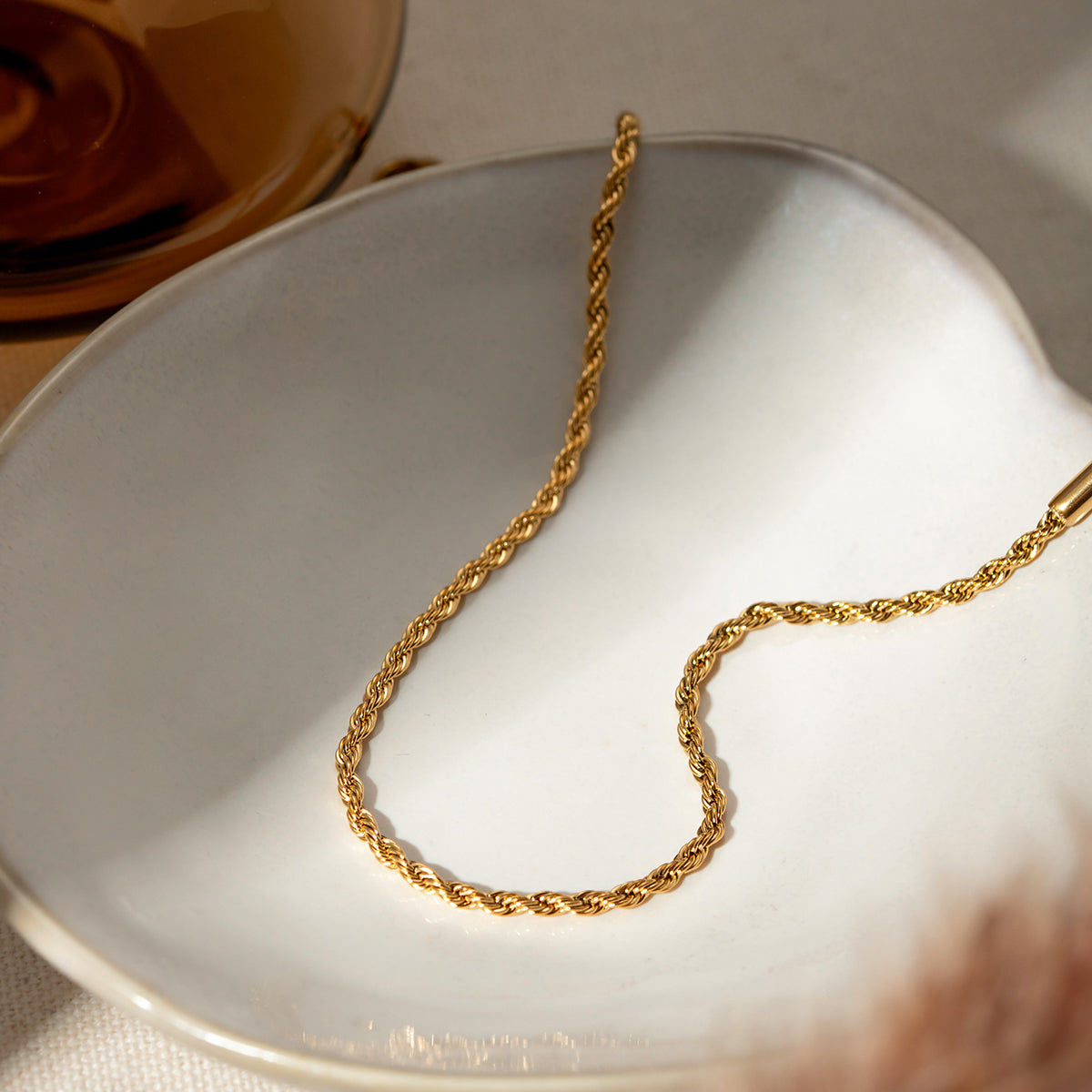 Stainless Steel Twist Chain Ankle Bracelet - Laazaar