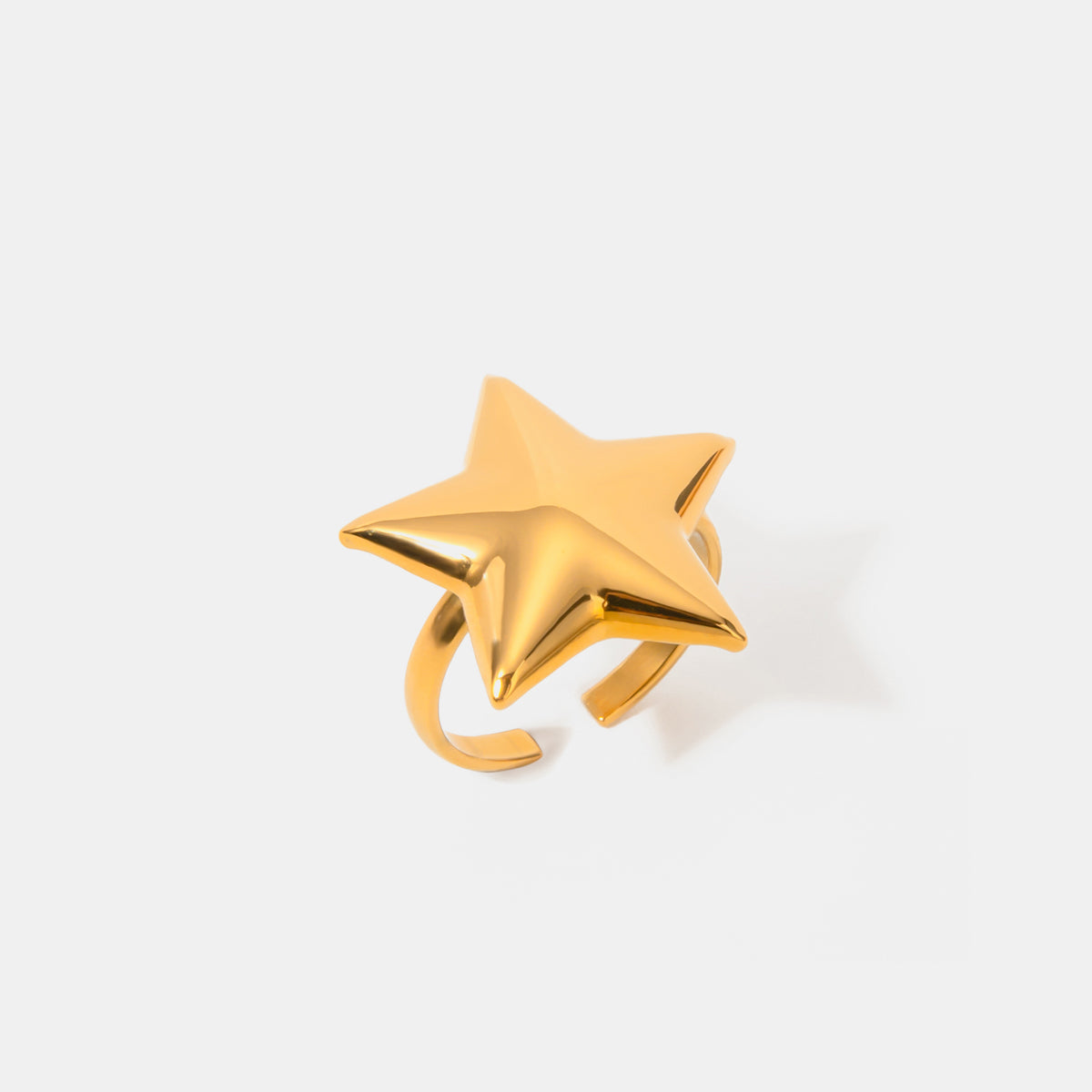 18K Gold-Plated Stainless Steel Star Ring - Laazaar