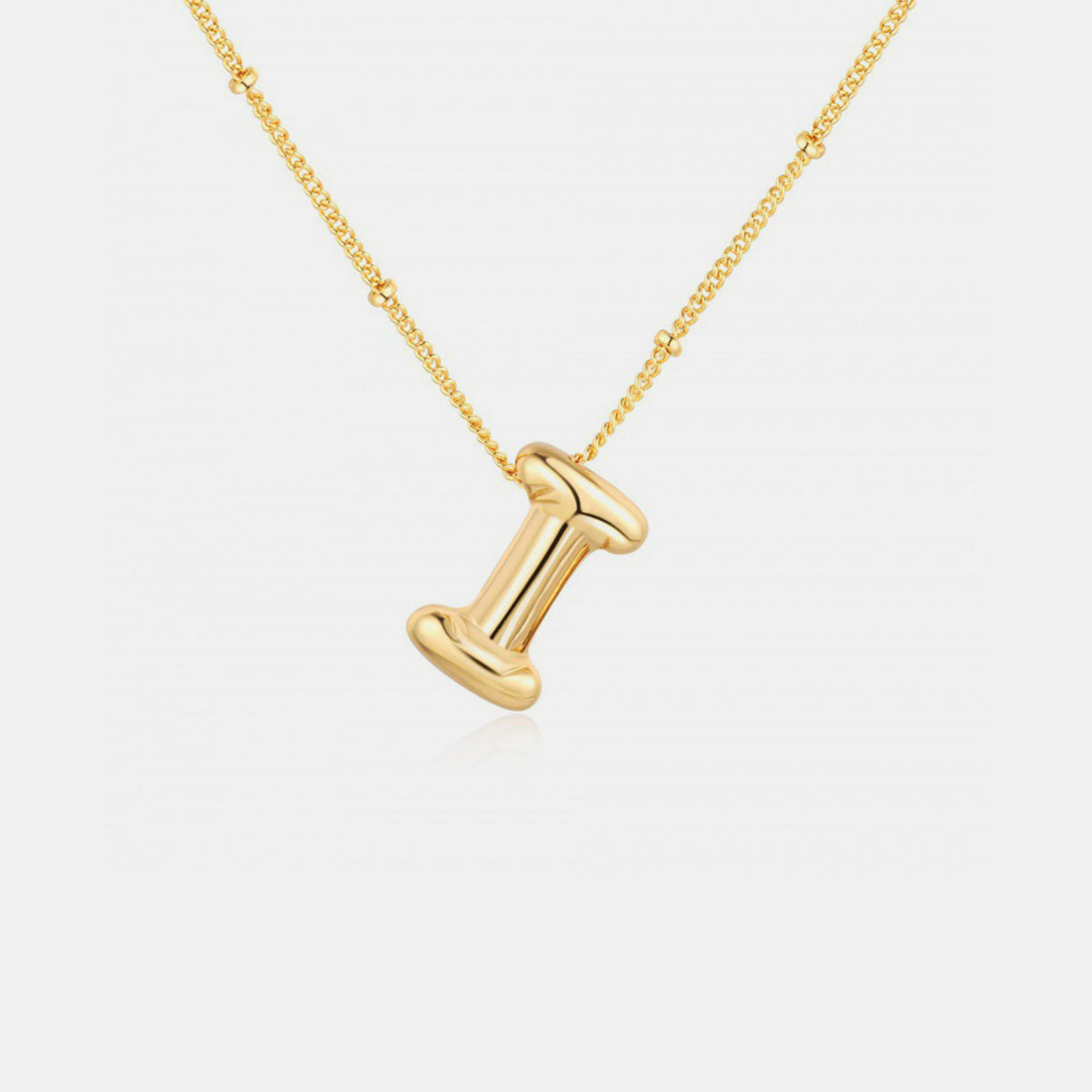 Gold-Plated Bubble Initial Necklace - Laazaar