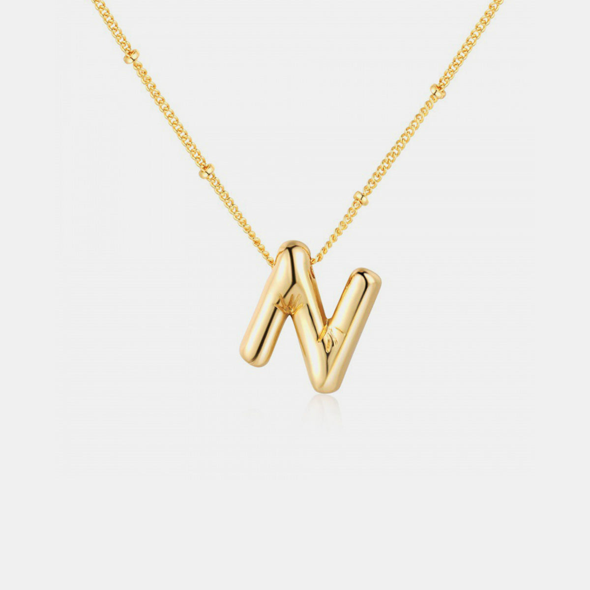 Gold-Plated Bubble Initial Necklace - Laazaar