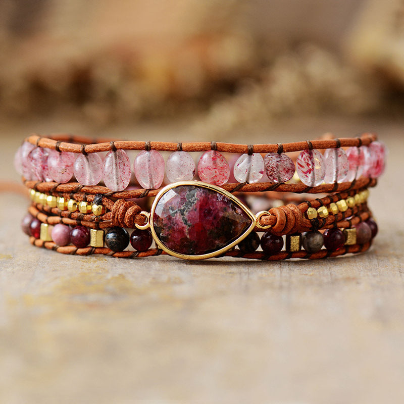 Natural Stone Layered Bracelet - Laazaar