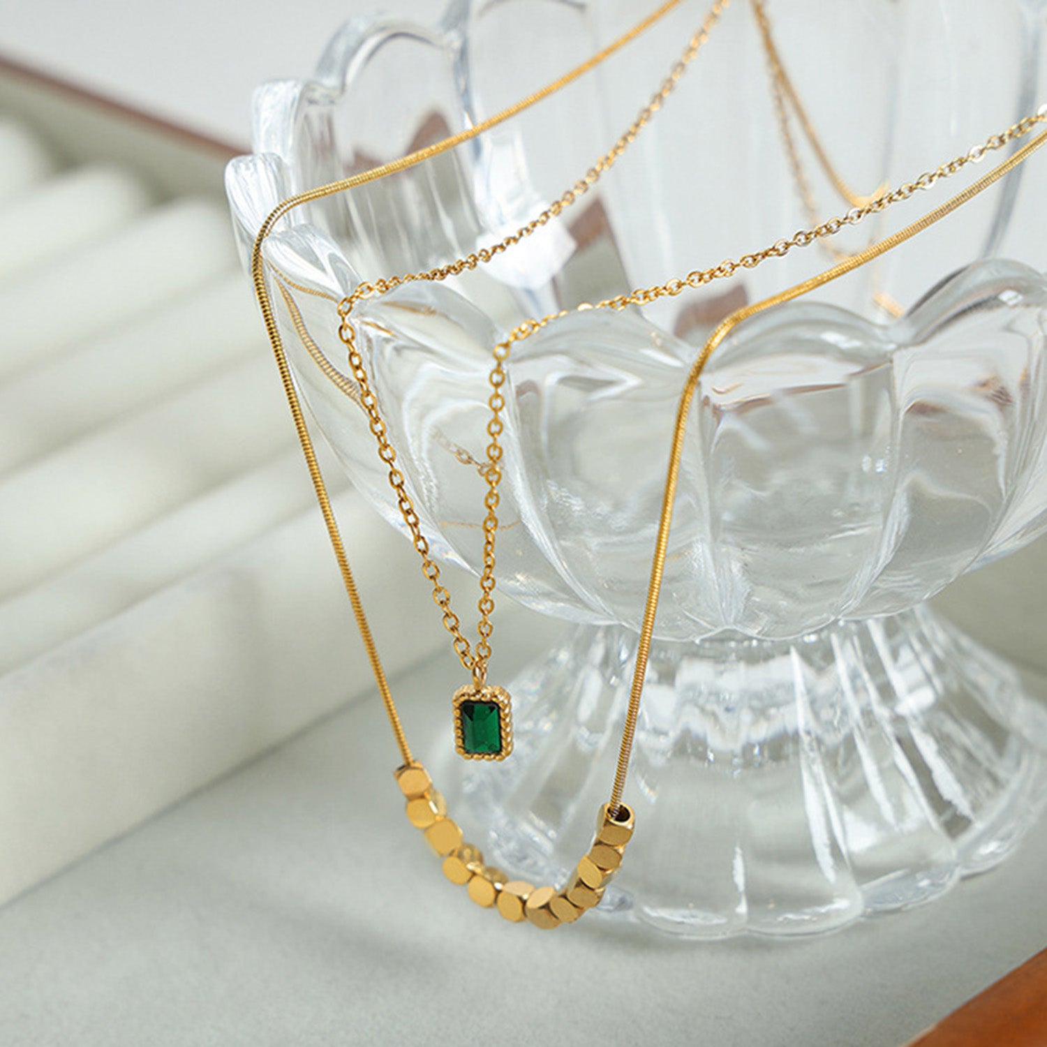 18K Gold-Plated Double-Layered Necklace - Laazaar