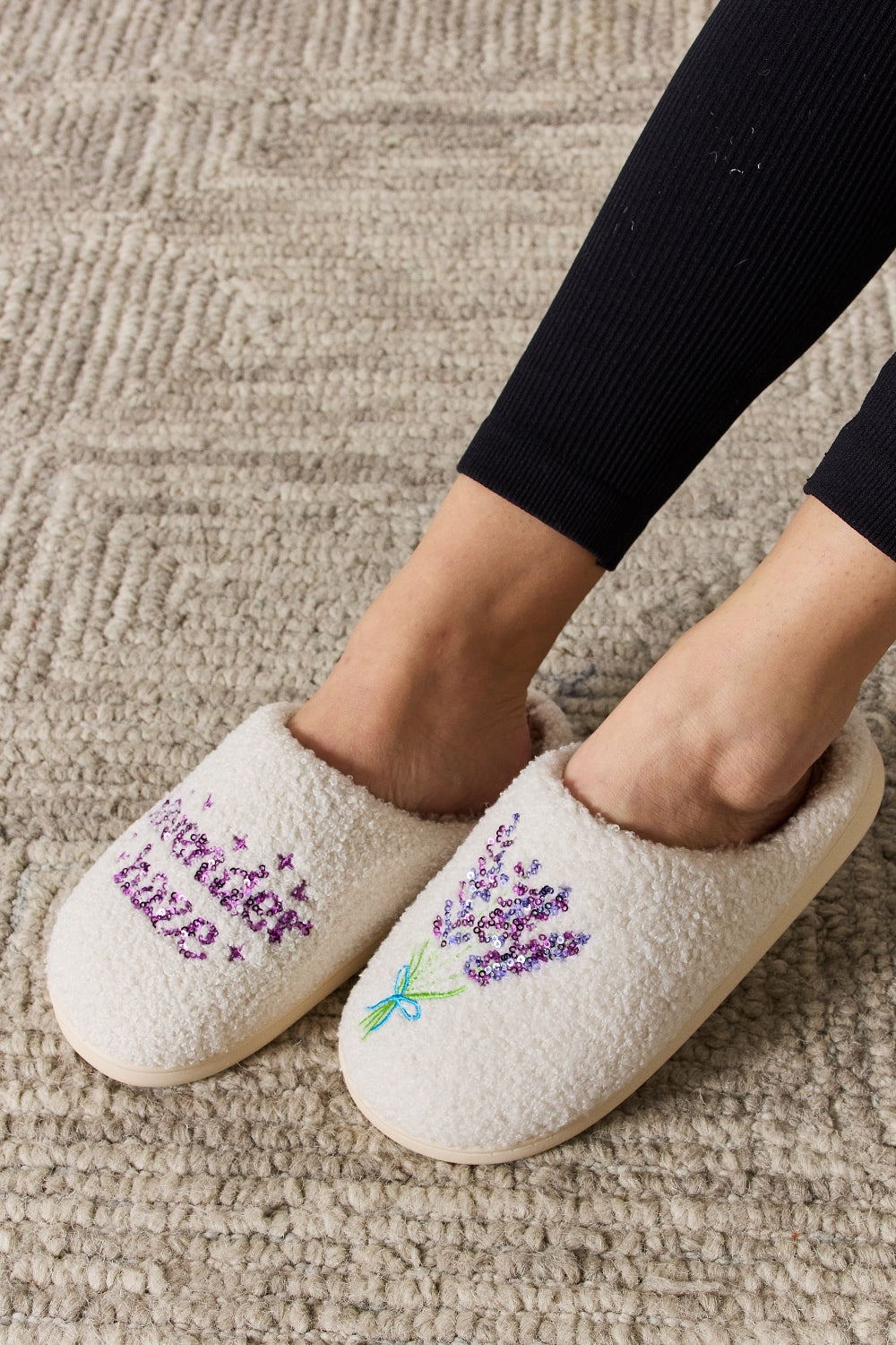 Melody Sequin Pattern Cozy Slippers - Laazaar