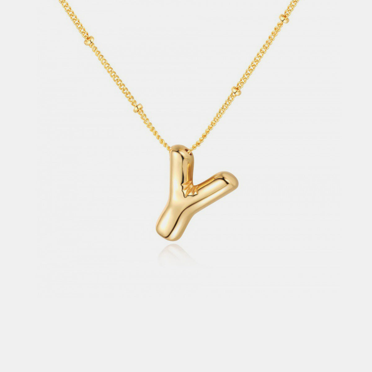 Gold-Plated Bubble Initial Necklace - Laazaar