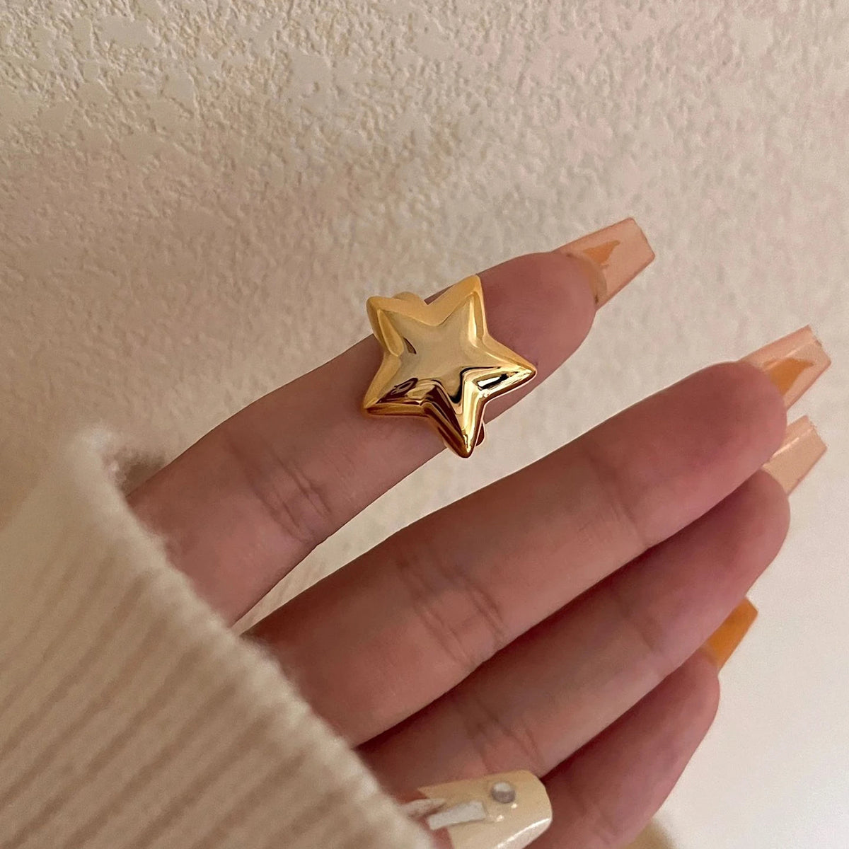 18K Gold-Plated Stainless Steel Star Ring - Laazaar