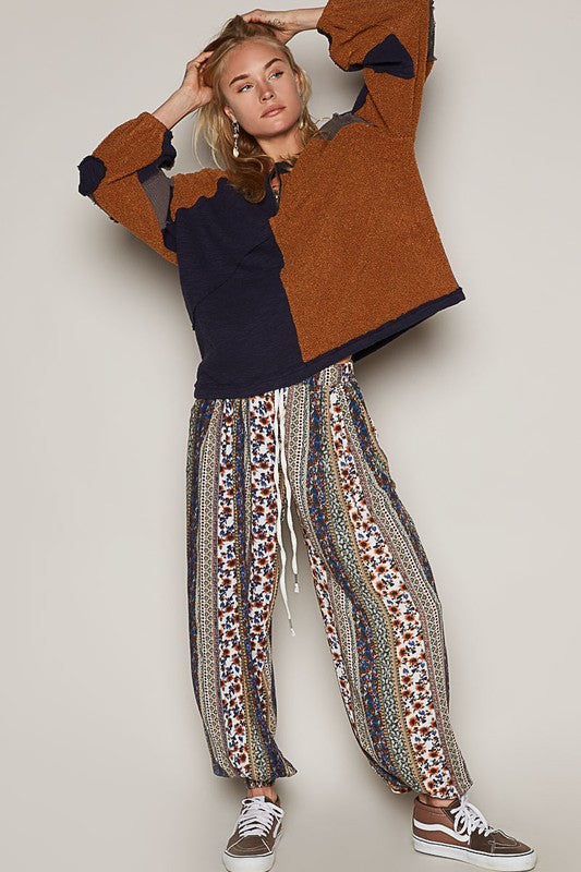 POL Color Block Half Zip Dropped Shoulder Sweatshirt - Laazaar