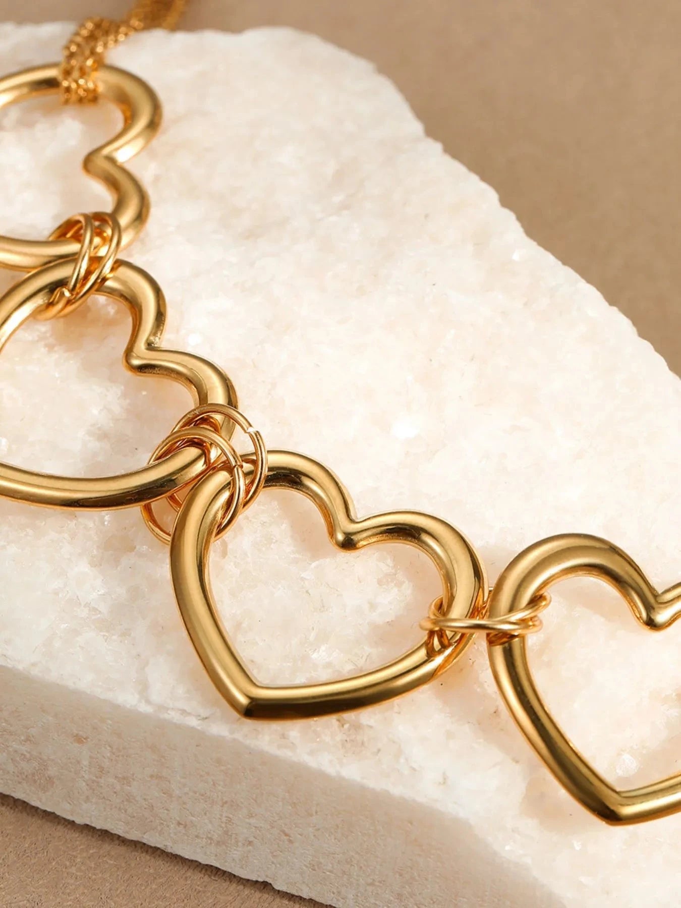 18K Gold-Plated Stainless Steel Heart Necklace