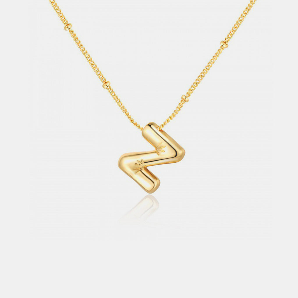 Gold-Plated Bubble Initial Necklace - Laazaar