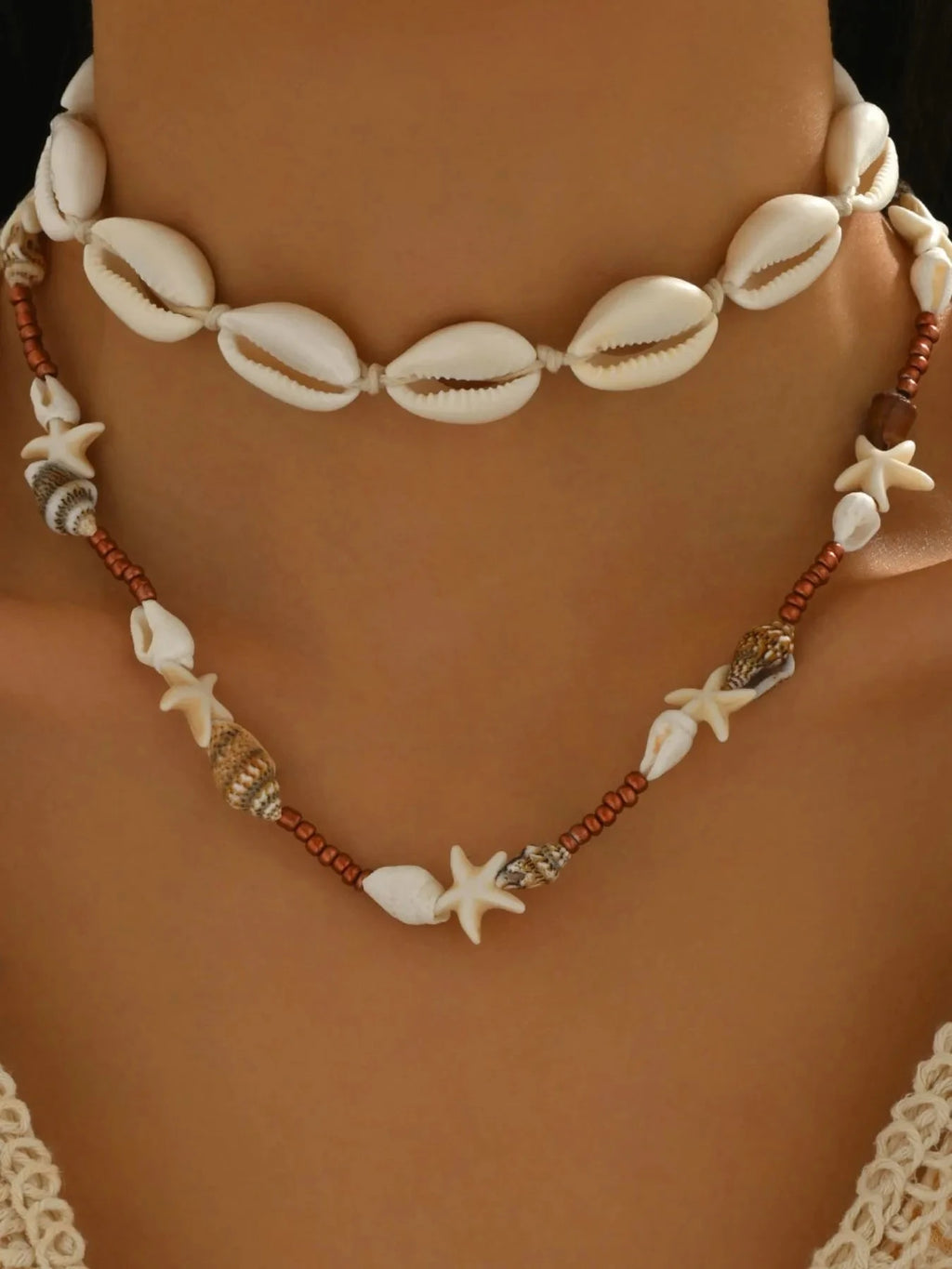 2 Piece Shell Charm Necklace