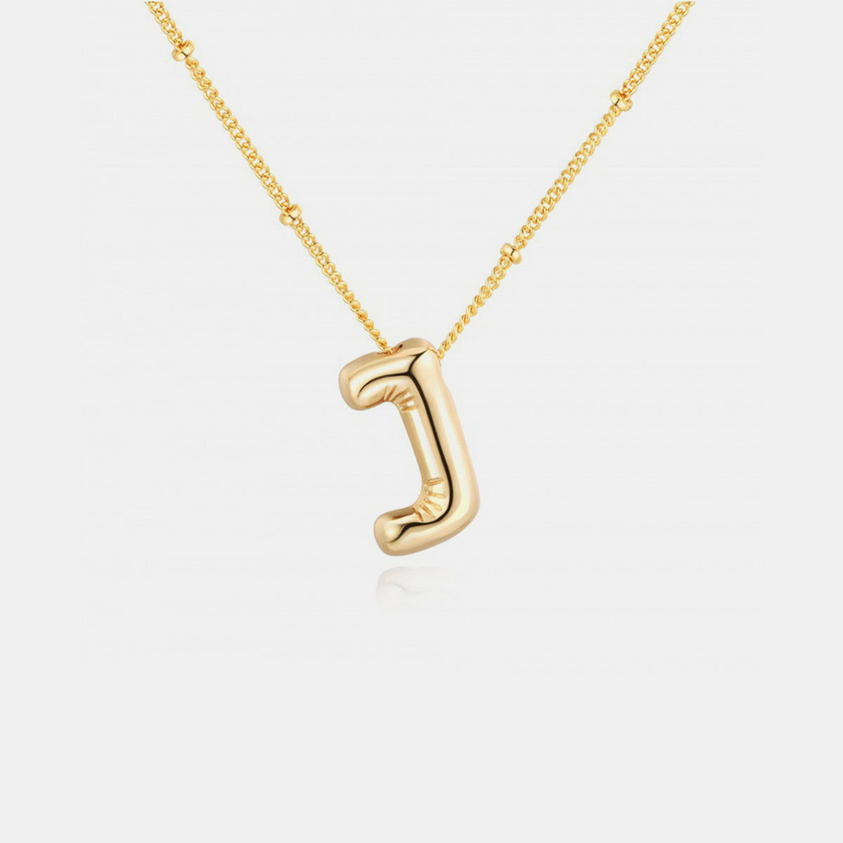 Gold-Plated Bubble Initial Necklace - Laazaar
