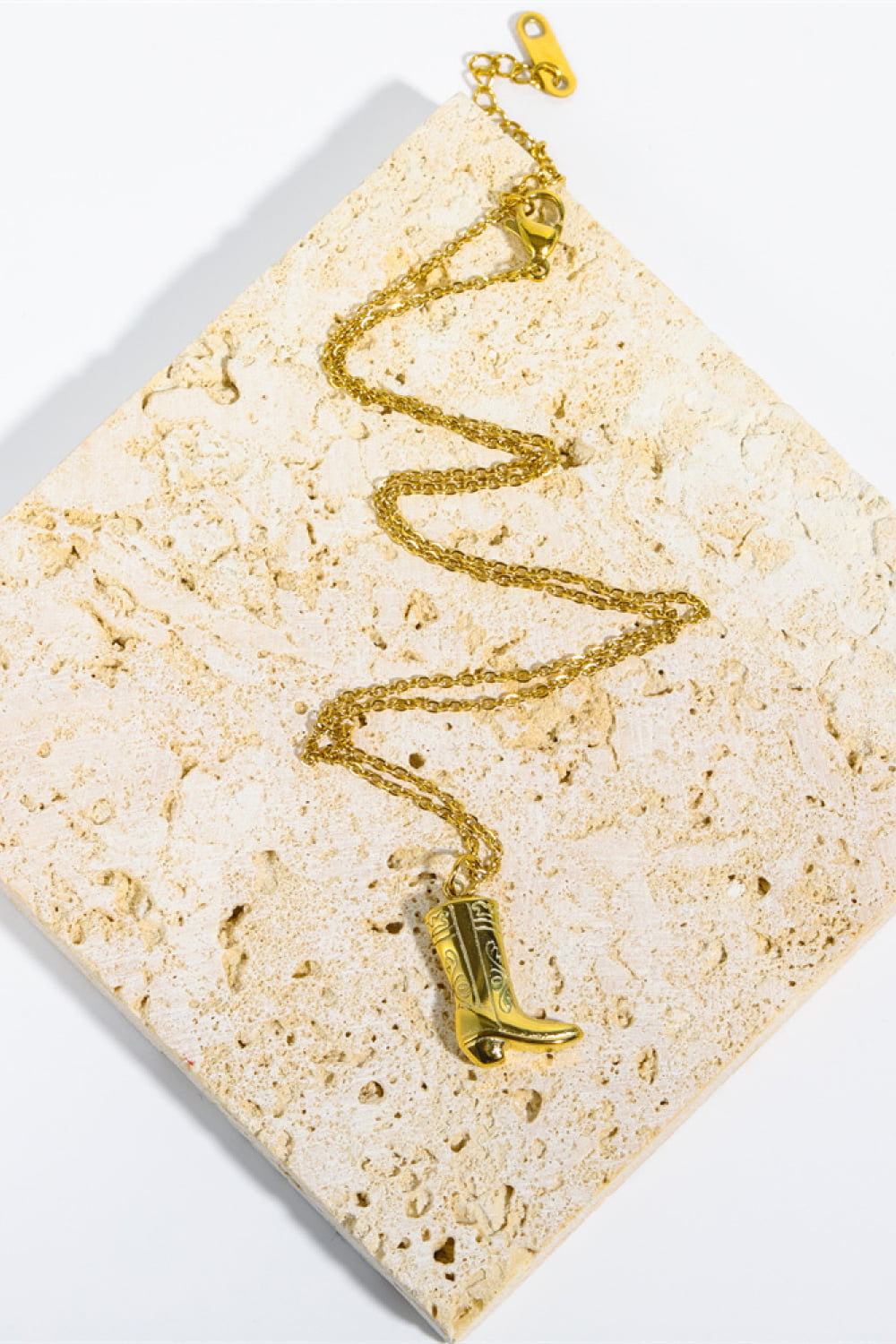 Cowboy Boot Pendant Stainless Steel Necklace - Laazaar