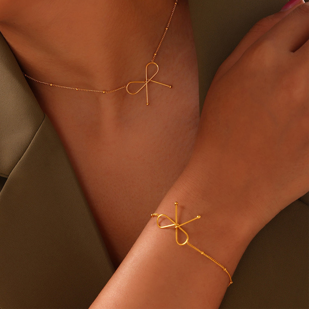 Titanium Steel Bow Bracelet - Laazaar