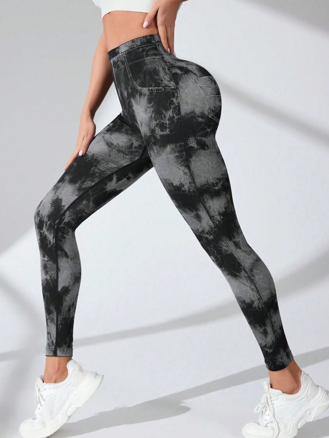 Tie-Dye High Waist Active Leggings - Laazaar