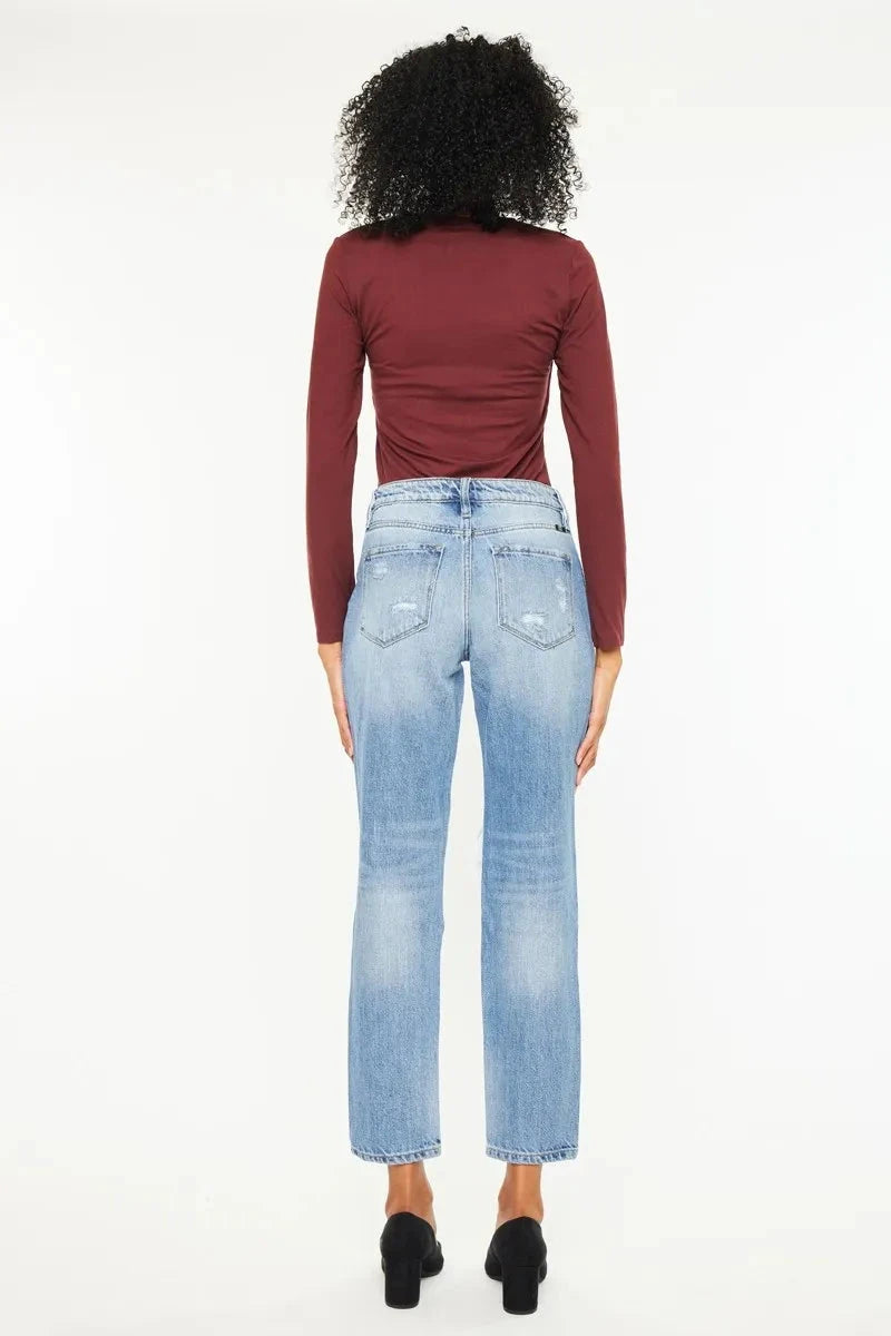 Kancan High Rise Distressed Boyfriend Jeans