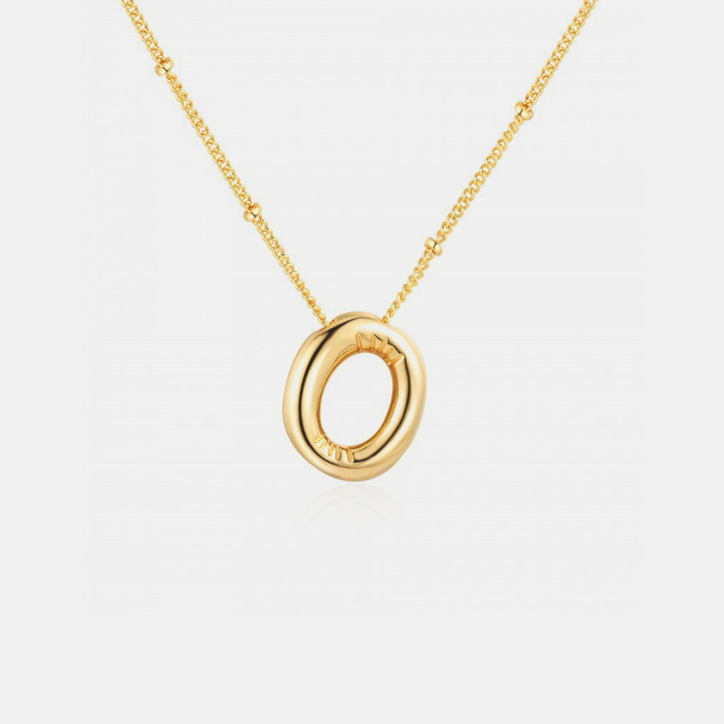 Gold-Plated Bubble Initial Necklace - Laazaar