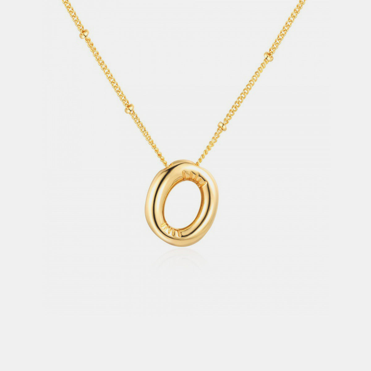 Gold-Plated Bubble Initial Necklace - Laazaar