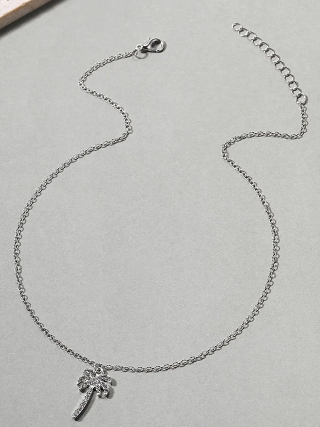 Zircon Palm Tree Pendant Necklace