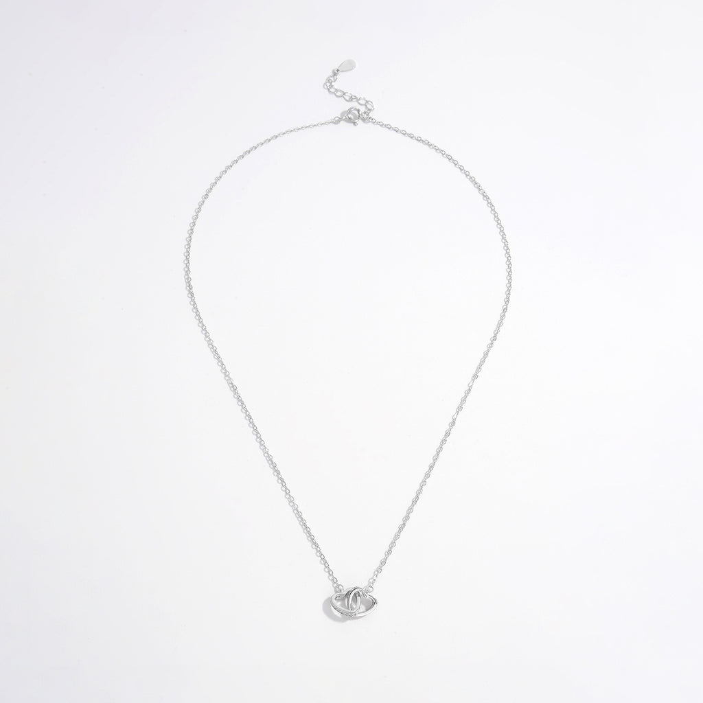 925 Sterling Silver Inlaid Zircon Heart Necklace - Laazaar