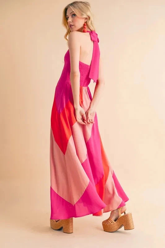 Aemi+Co Color Block Sleeveless Maxi Dress