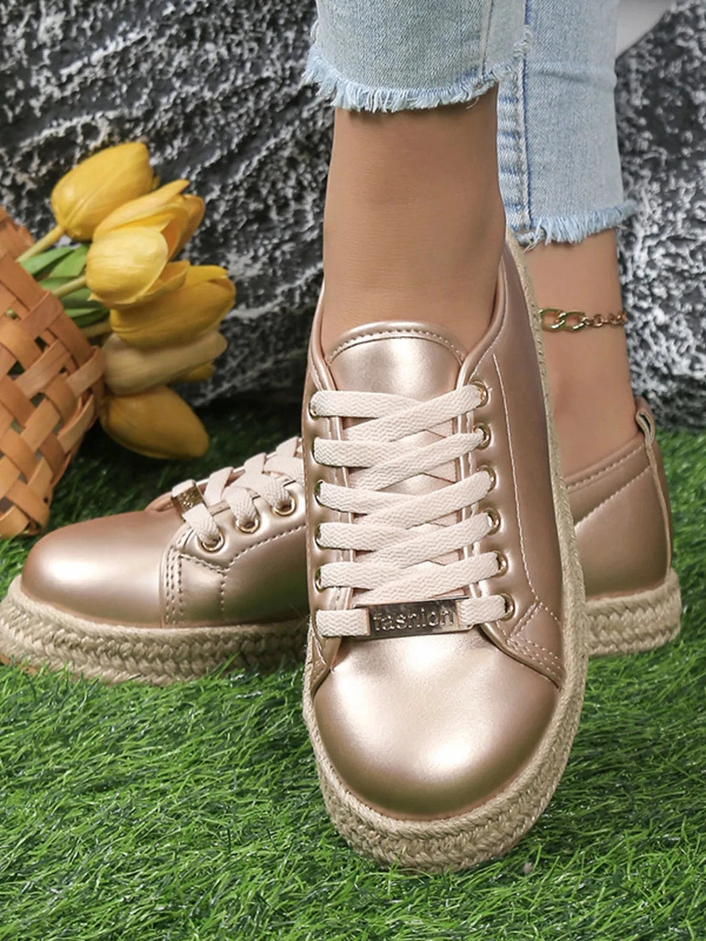 Round Toe Platform Sneakers