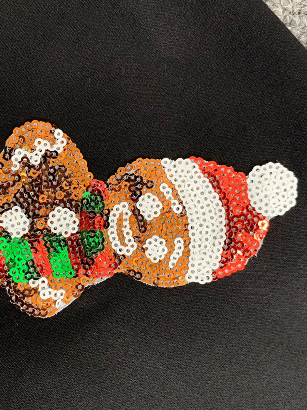 Sequin Gingerbread Man Long Sleeve Sweatshirt - Laazaar